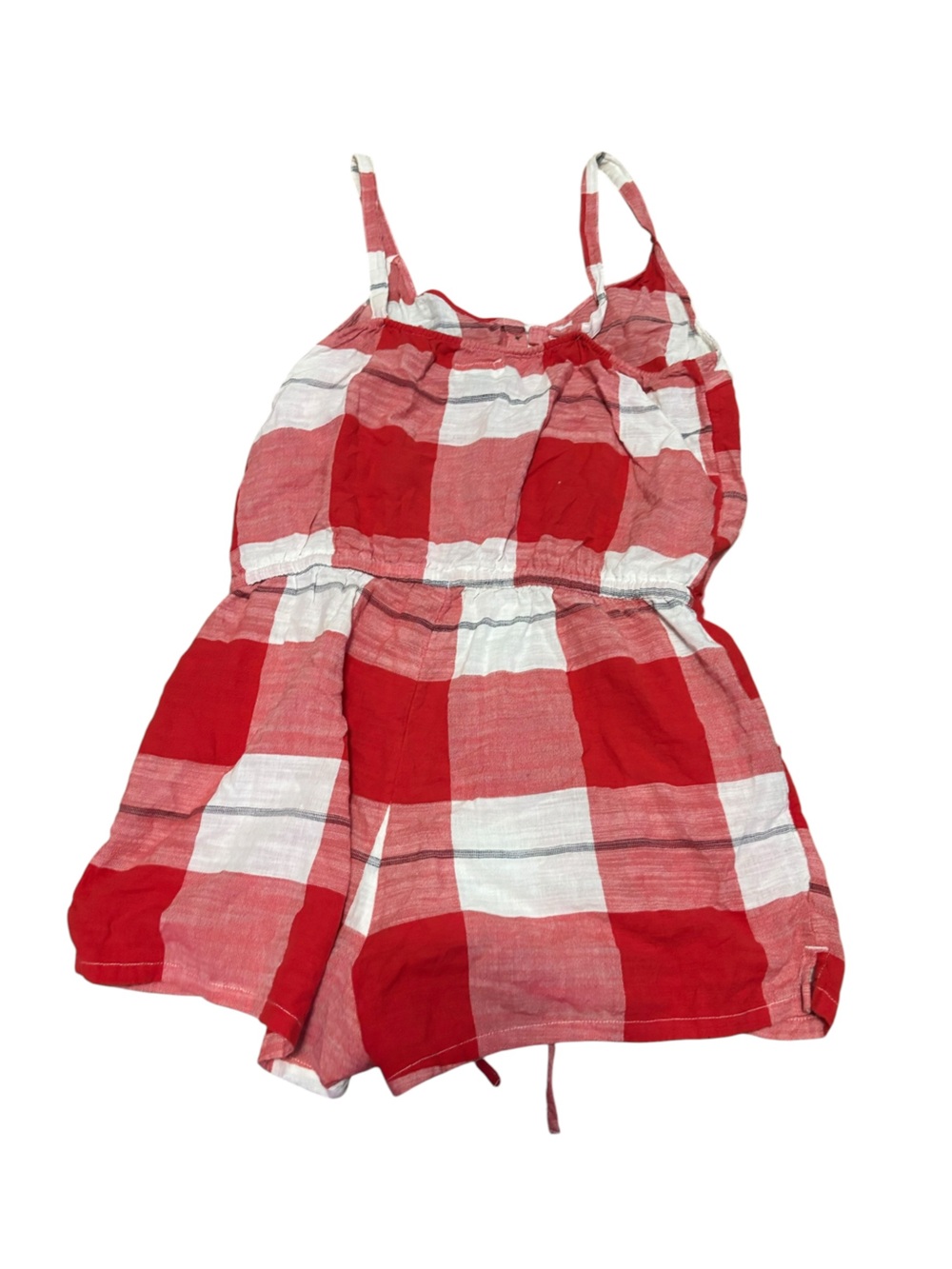 Old Navy Red and White Plaid Sleeveless Romper